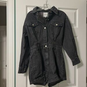 Black Denim Jumpsuit